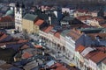 Main square with PiaristickÃÂ½ kostol sv. FrantiÃÂ¡ka XaverskÃÂ©ho church in TrenÃÂÃÂ­n